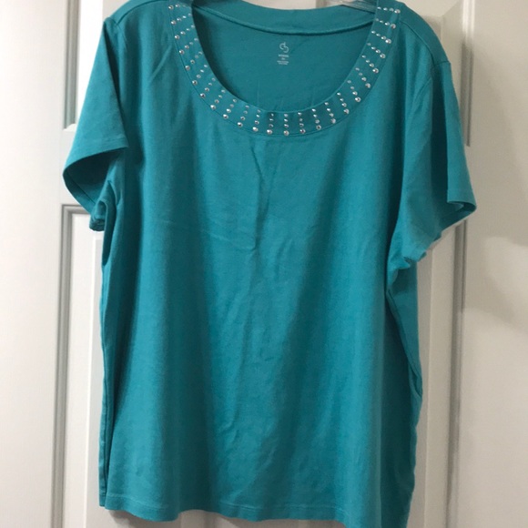 Women’s top with sequin collar - Picture 2 of 2